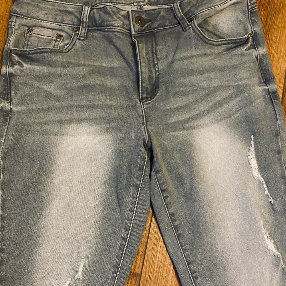 Gray Distressed Jeans size 10
